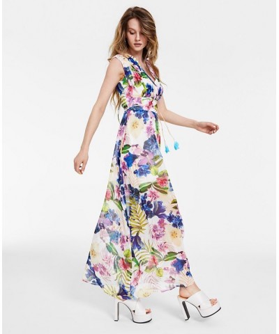 Women's Gilda Floral-Print Cap Sleeve Maxi Dress Tropicalia $53.76 Dresses