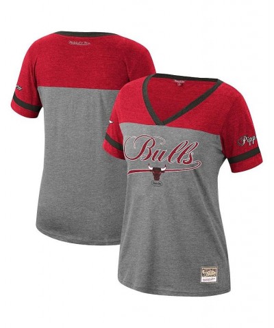 Women's Scottie Pippen Heathered Charcoal Chicago Bulls Team Captain V-Neck T-shirt Heathered Charcoal $31.34 Tops