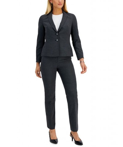 Women's Kate Seamed Jacket Pantsuit Regular & Petite Sizes Black/Light Grey $54.00 Suits