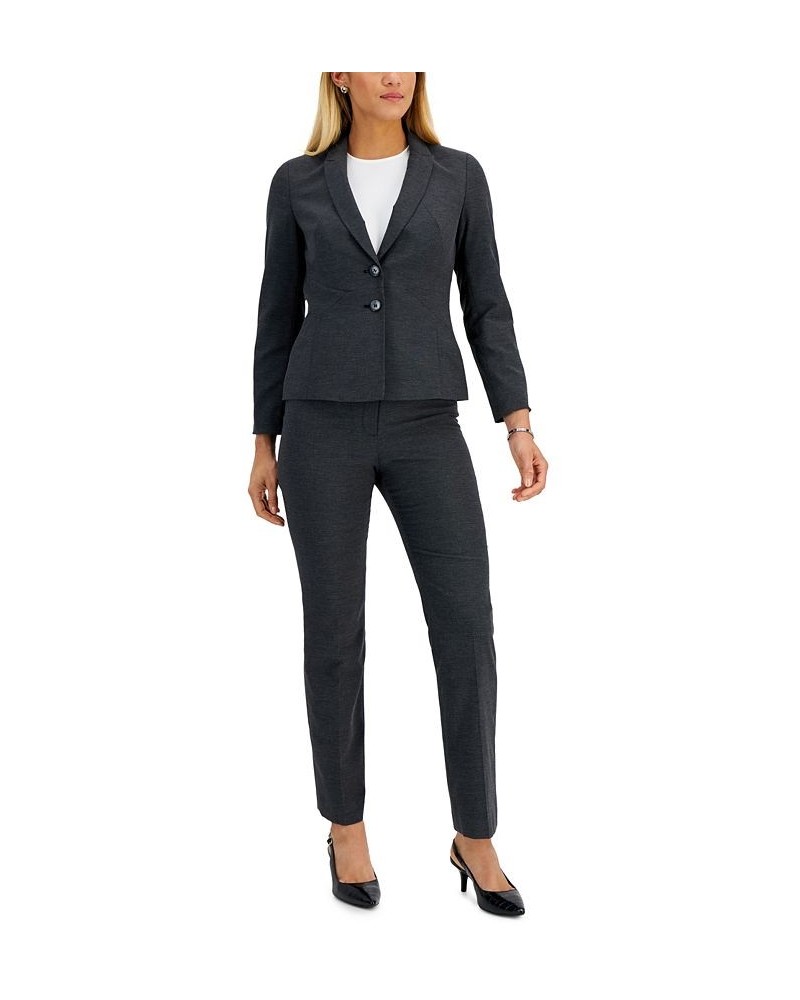 Women's Kate Seamed Jacket Pantsuit Regular & Petite Sizes Black/Light Grey $54.00 Suits