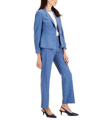 Women's Kate Seamed Jacket Pantsuit Regular & Petite Sizes Black/Light Grey $54.00 Suits