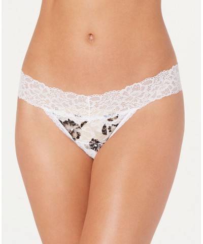 Sexy Must Have Sheer Lace Thong Underwear DMESLT White with Floral Print $8.91 Panty