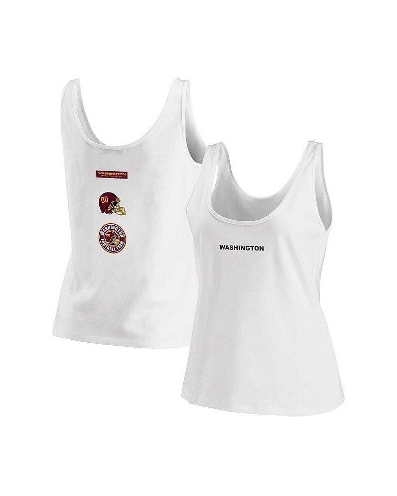 Women's White Washington Football Team Team Scoop Neck Tank Top White $22.39 Tops