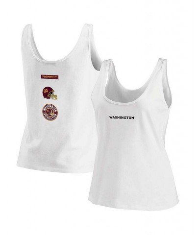 Women's White Washington Football Team Team Scoop Neck Tank Top White $22.39 Tops