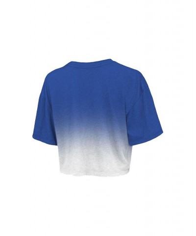 Women's Threads Royal and White Philadelphia 76ers Repeat Dip-Dye Cropped T-shirt Royal, White $27.95 Tops