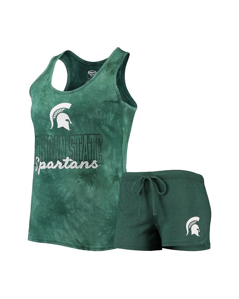 Women's Green Michigan State Spartans Billboard Tie-Dye Tank Top and Shorts Set Green $26.99 Tops