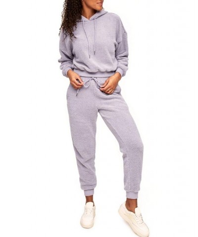 Dorothea Women's Sherpa Sweatshirt & Pant Loungewear Set Medium purple $35.98 Sleepwear