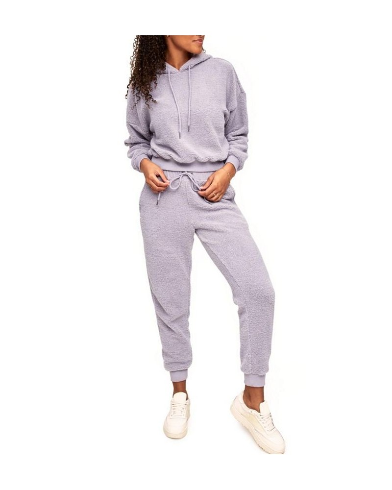 Dorothea Women's Sherpa Sweatshirt & Pant Loungewear Set Medium purple $35.98 Sleepwear