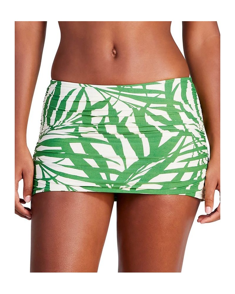 Women's Printed Side-Shirred Swim Skirt Bitter Greens $66.15 Swimsuits