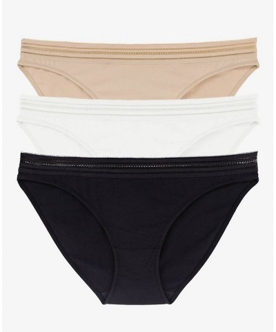 Women's Giana Brief Panty Set 3 Piece Black, Ivory, Beige $11.72 Panty