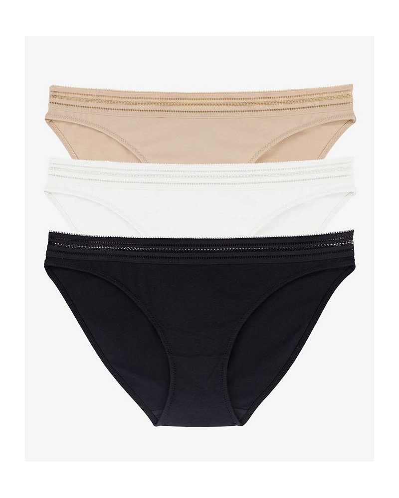 Women's Giana Brief Panty Set 3 Piece Black, Ivory, Beige $11.72 Panty