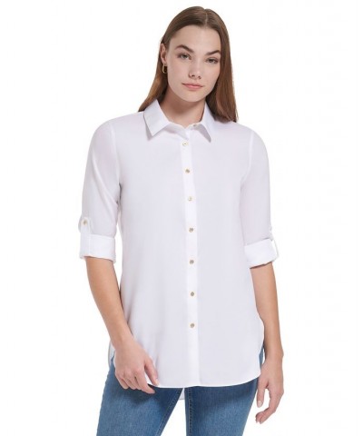 Non-Iron Button Down Tunic Birch $38.49 Tops