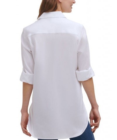 Non-Iron Button Down Tunic Birch $38.49 Tops