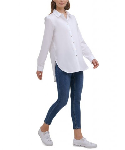 Non-Iron Button Down Tunic Birch $38.49 Tops