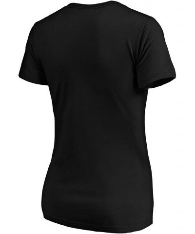 Women's Black Cincinnati Reds Team Logo Lockup V-Neck T-shirt Black $19.60 Tops