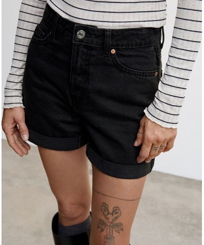 Women's Mom-Fit Denim Shorts Black Denim $25.99 Shorts