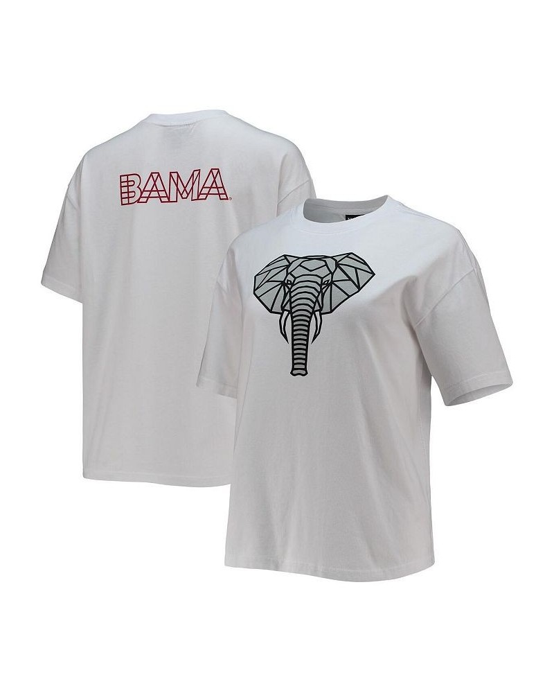 Women's White Alabama Crimson Tide Camo Boxy Graphic T-shirt White $22.54 Tops