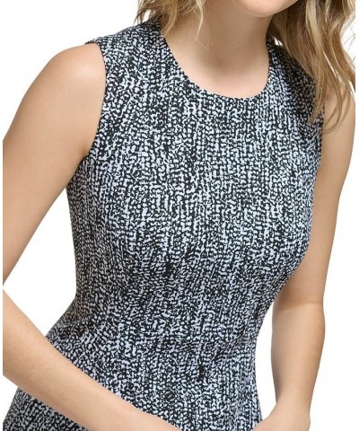 Women's Printed Scuba Crepe Sleeveless Dress Wind/Black $43.20 Dresses