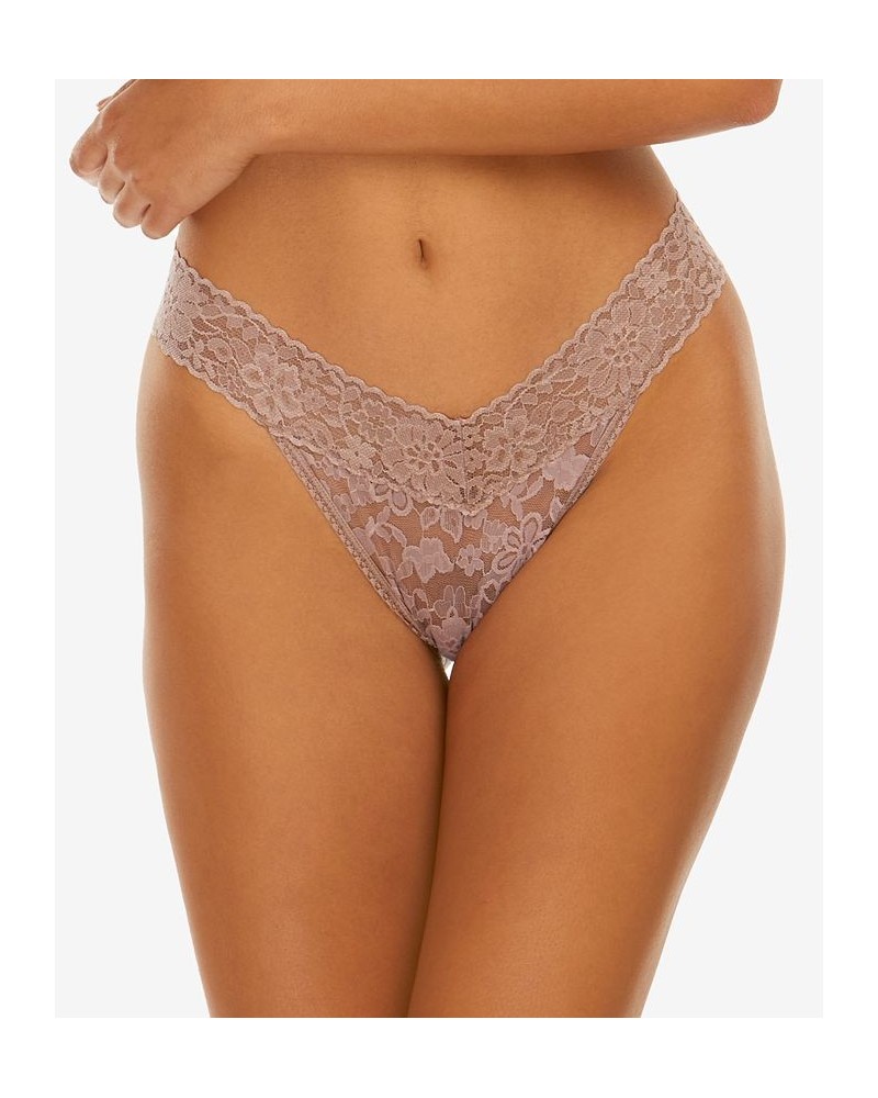 Women's Daily Lace Original Rise Thong 771101 Tan/Beige $10.25 Panty