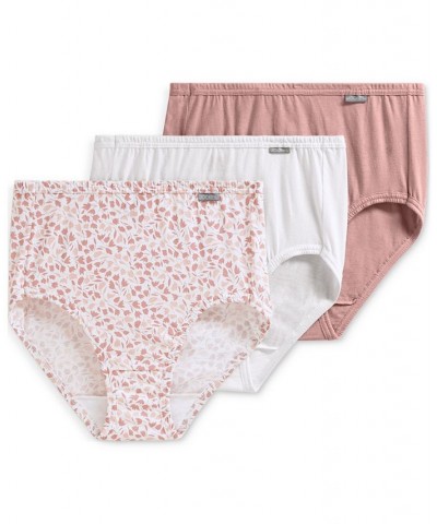 Elance Brief 3 Pack Underwear 1484 1486 Extended Sizes White/prim Floral/earth Rose $11.04 Panty