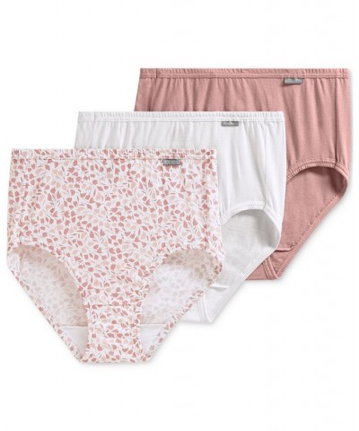 Elance Brief 3 Pack Underwear 1484 1486 Extended Sizes White/prim Floral/earth Rose $11.04 Panty