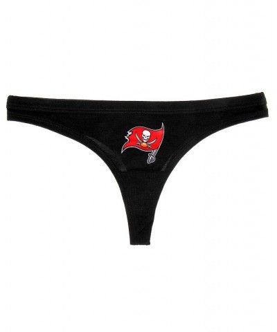 Women's Black Tampa Bay Buccaneers Solid Logo Thong Black $11.61 Panty