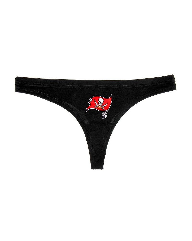 Women's Black Tampa Bay Buccaneers Solid Logo Thong Black $11.61 Panty