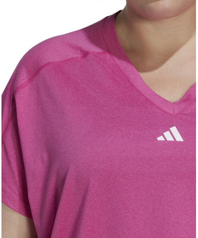 Plus Size Train Essentials V-Neck Short-Sleeve Tee Pink $14.10 Tops