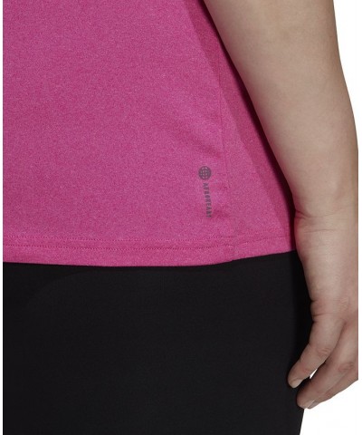 Plus Size Train Essentials V-Neck Short-Sleeve Tee Pink $14.10 Tops