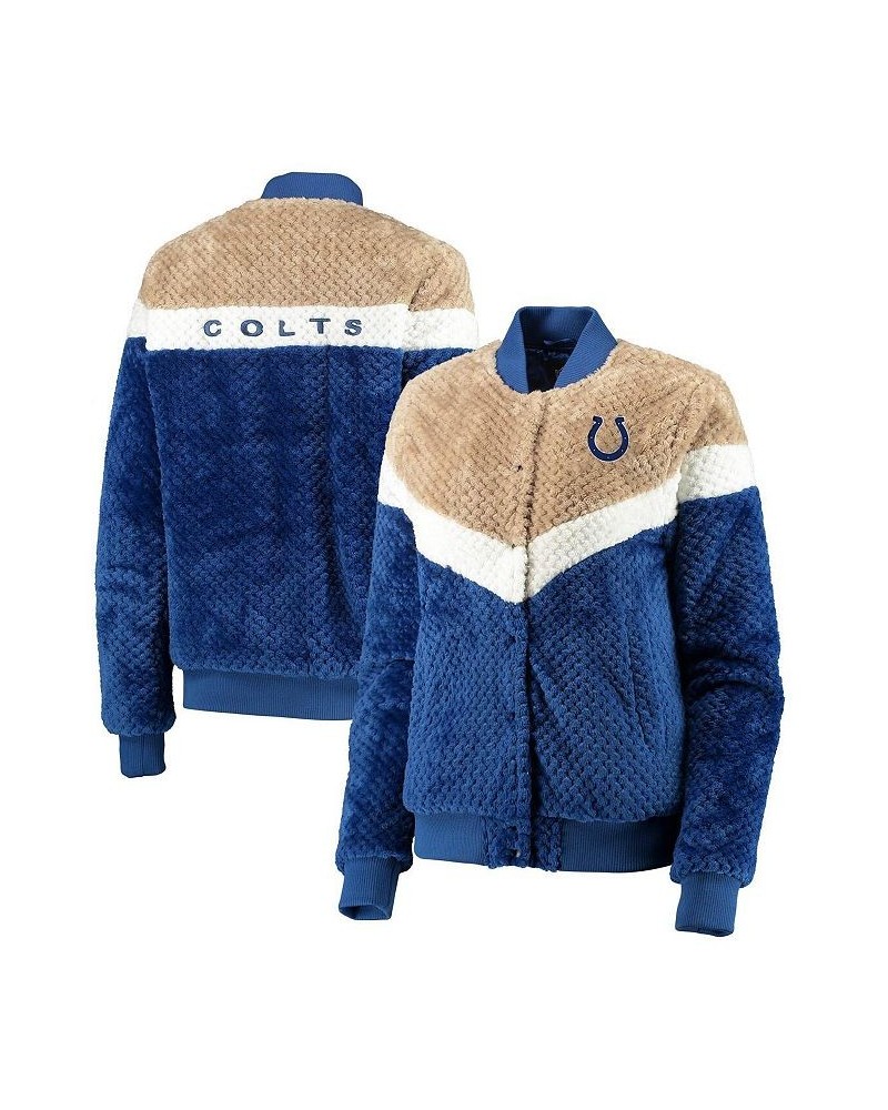 Women's Royal Cream Indianapolis Colts Riot Squad Sherpa Full-Snap Jacket Royal, Cream $57.40 Jackets