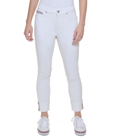 Women's Tribeca TH Flex Raw-Cuff Skinny Jeans White $27.83 Jeans