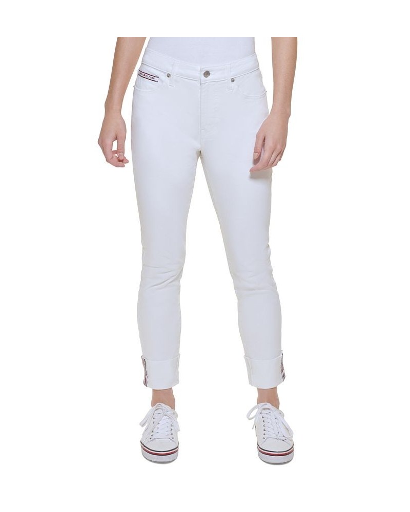 Women's Tribeca TH Flex Raw-Cuff Skinny Jeans White $27.83 Jeans