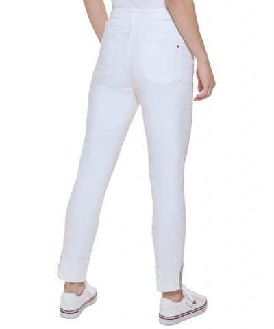 Women's Tribeca TH Flex Raw-Cuff Skinny Jeans White $27.83 Jeans