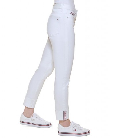 Women's Tribeca TH Flex Raw-Cuff Skinny Jeans White $27.83 Jeans