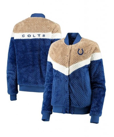 Women's Royal Cream Indianapolis Colts Riot Squad Sherpa Full-Snap Jacket Royal, Cream $57.40 Jackets