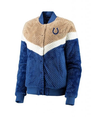 Women's Royal Cream Indianapolis Colts Riot Squad Sherpa Full-Snap Jacket Royal, Cream $57.40 Jackets