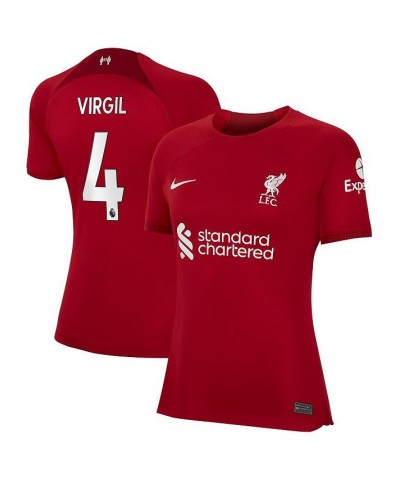 Women's Virgil Van Dijk Red Liverpool 2022/23 Home Replica Player Jersey Red $50.40 Jersey