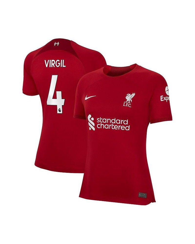 Women's Virgil Van Dijk Red Liverpool 2022/23 Home Replica Player Jersey Red $50.40 Jersey