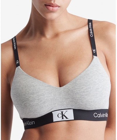 Women's 1996 Lightly Lined Bralette QF7218 Gray $21.81 Bras