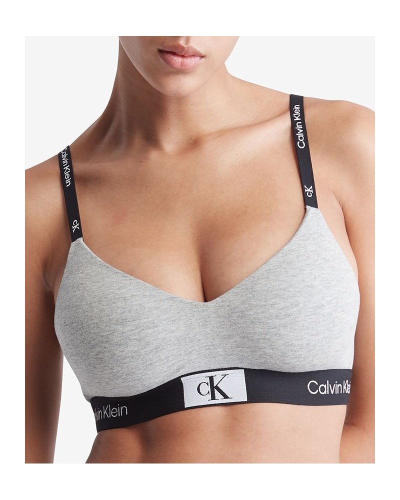 Women's 1996 Lightly Lined Bralette QF7218 Gray $21.81 Bras