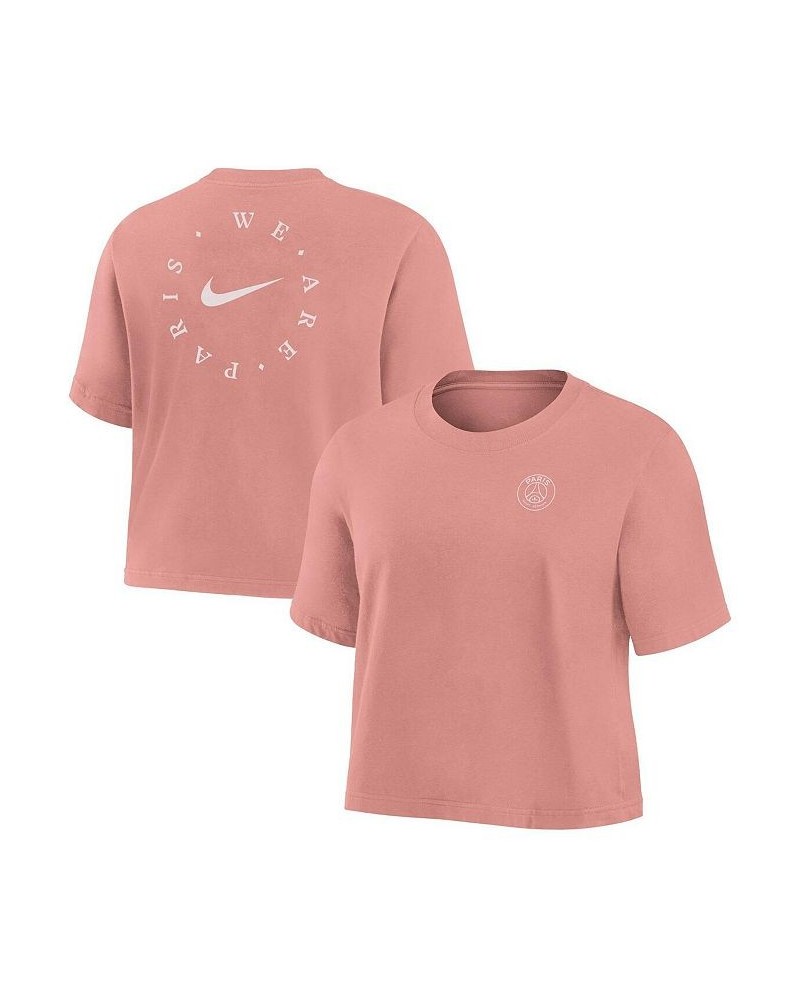 Women's Pink Paris Saint-Germain Voice Crop T-shirt Pink $20.79 Tops