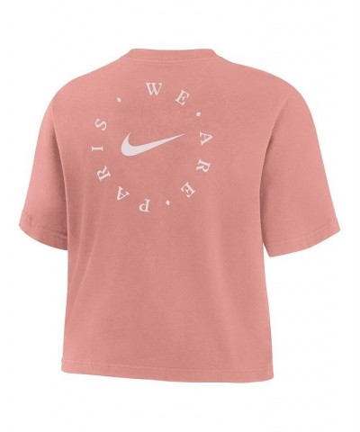 Women's Pink Paris Saint-Germain Voice Crop T-shirt Pink $20.79 Tops