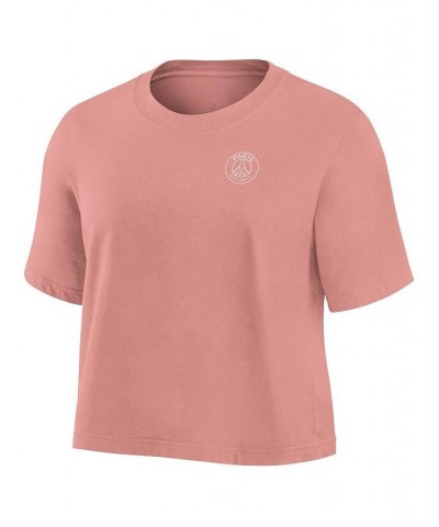 Women's Pink Paris Saint-Germain Voice Crop T-shirt Pink $20.79 Tops