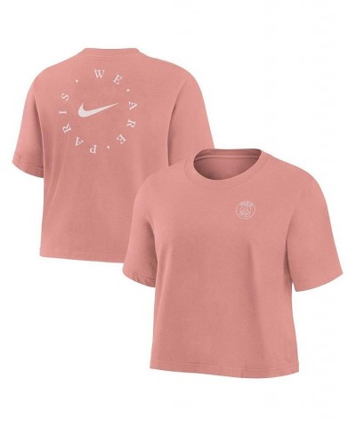 Women's Pink Paris Saint-Germain Voice Crop T-shirt Pink $20.79 Tops