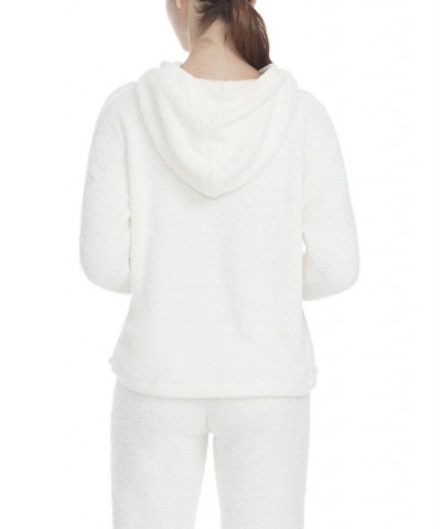 Women's Furry Knit Hoodie Top Ivory/Cream $25.17 Sweatshirts