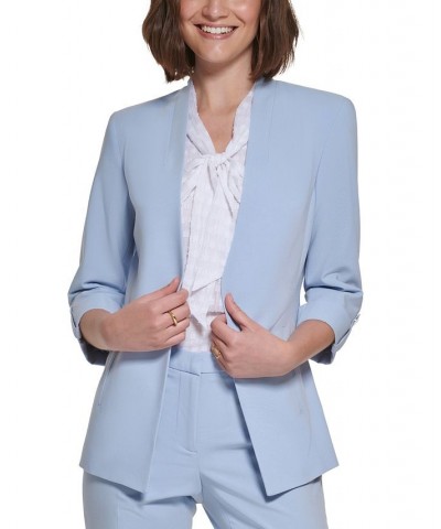 Petite 3/4-Sleeve Open-Front Blazer Green $58.11 Jackets