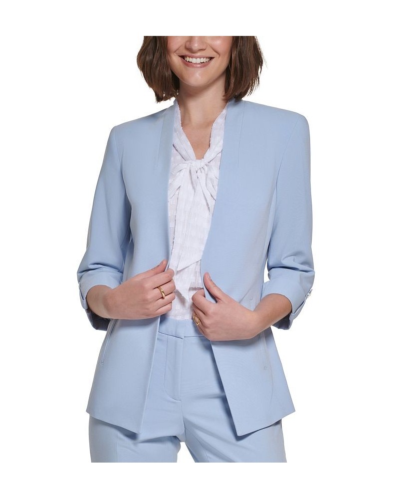 Petite 3/4-Sleeve Open-Front Blazer Green $58.11 Jackets