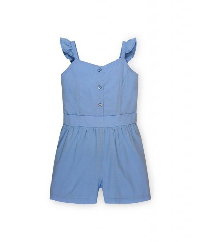 Mommy & Me Organic Cotton Sleeveless Rompers in Navy Seersucker Cornflower Blue $26.38 Pants