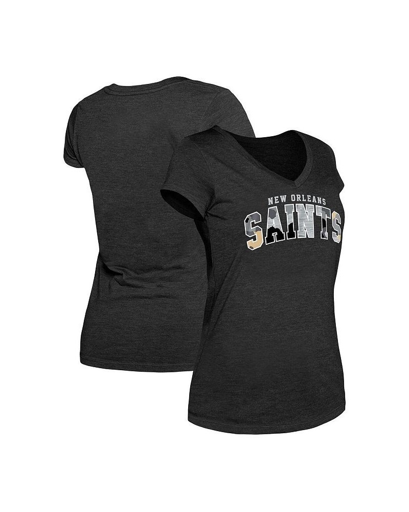 Women's Heathered Black New Orleans Saints Training Camp V-Neck T-shirt Heathered Black $13.72 Tops