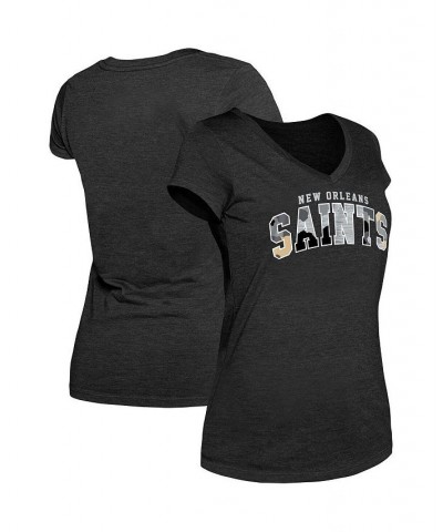 Women's Heathered Black New Orleans Saints Training Camp V-Neck T-shirt Heathered Black $13.72 Tops